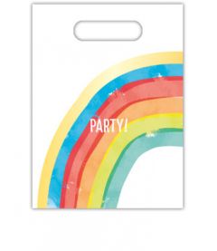 Gavepose i plast Rainbow Party, 6 stk