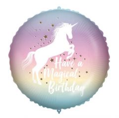 Ballong Unicorn/Enhjørning Happy Birthday Folie 46