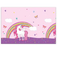 Plastduk Unicorn Rainbow 120x180cm