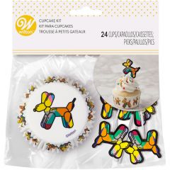 Muffinsform STD med picks Balloon Dogs 24 stk
