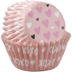 Muffinsform MINI Heart Pink, 100 Stk