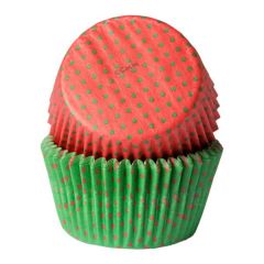 Muffinsform STD Rød/Grønn miniprikker, 50 stk