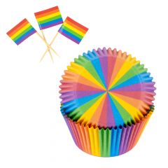Muffinsformer og flagg Pride 24 sett