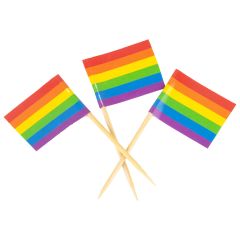 Flagg Pride med trepinne, 12 pk