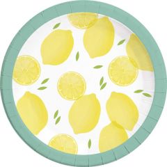 Papptallerken Lemon 23 cm, 8 stk