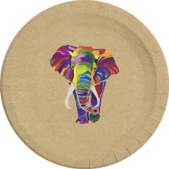 Papptallerken Elefant 23 cm, 8 stk COMPOSTABLE 