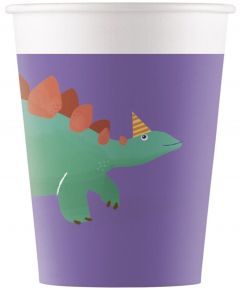 Drikkekrus i Papp, Dinosaur 8 stk COMPOSTABLE