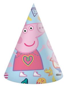 Party Hatter Peppa Pig 6 stk