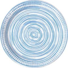 Papptallerken Blå Sirkler Compostable 23 cm, 8 stk