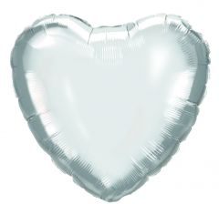 Ballong Hjerte Sølv Folie 46 cm