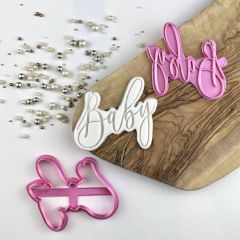 Baby in Florence Font Baby Shower Cookie Cutter and Stamp