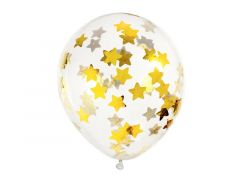 Ballonger Stjerne Confetti Gull 30 cm, 6 stk