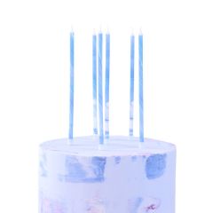 Kakelys Blue marble candles 6 stk, 15 cm
