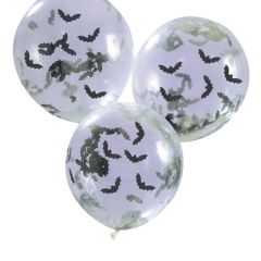 Ballonger med Confetti Flaggermus 30 cm, 5 stk