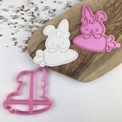 Easter Rabbit with Carrot Cookie Cutter and Stamp