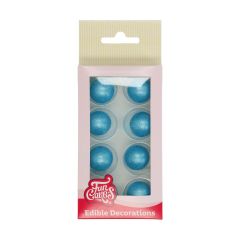 Sjokoladekuler Blå Pearl 8 stk (2 cm)