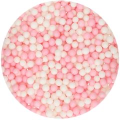 Kakestrø Soft perler Rosa og Hvite 60g
