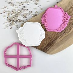 Floral Hexagon Cookie Cutter and Stamp