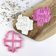 Happy Father's Day Style 4 Cookie Cutter and Stamp