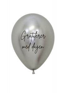 Ballonger GratulererMedDagen Reflex Sølv 30cm, 12 