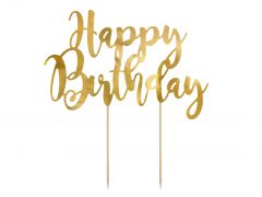 Kaketopper Happy Birthday Gold 22,5cm