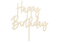 Kaketopper Happy Birthday i tre 16,5 cm