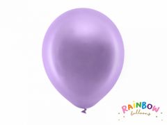 Ballong Rainbow Lilla metallic 30cm, 10 stk