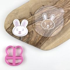 Mini Easter Bunny Face Cookie Cutter and Embrosser