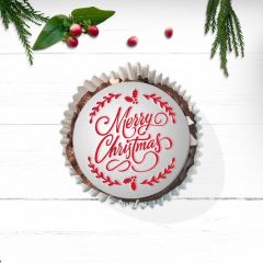 Stensil Cupcake Merry Christmas Wreath