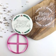 Merry Christmas with Mistletoe Cookie Cutter and Embosser