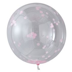 Ballong med Confetti Rosa 90 cm, 3 stk