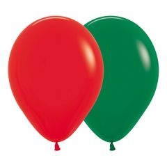 Ballonger Rød/Grønn ass Fashion 30cm, 12 PK