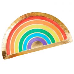 Papptallerken Rainbow 8stk